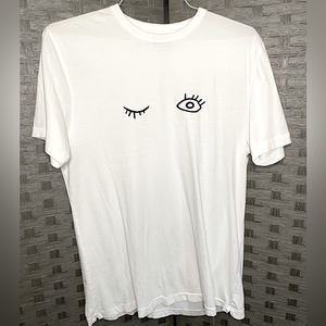 French Connection size M White Long Line Short Sleeve Tee